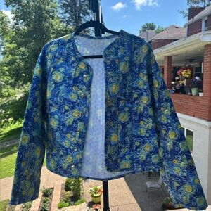 Blue and Yellow Women's Jacket